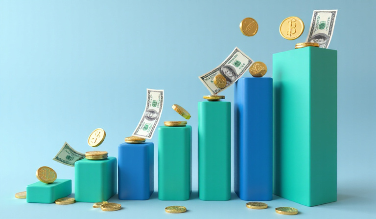 Financial growth chart visualization